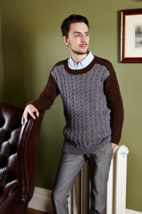 Cabled Saddle Shoulder Sweater